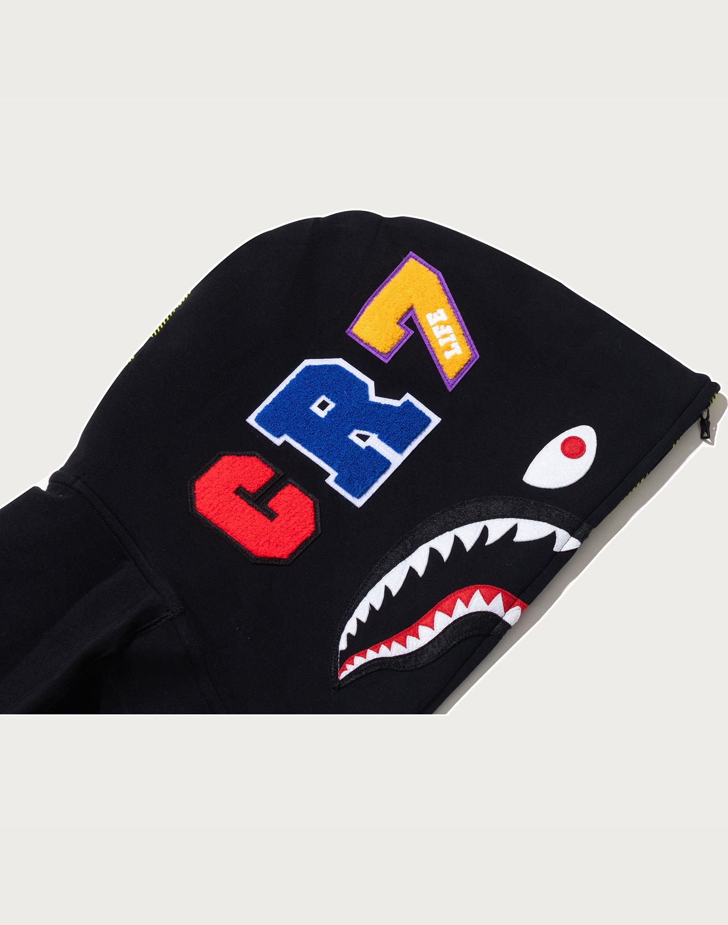 BAPE X CR7 LIFE LOGO RELAXED FIT SHARK FULL ZIP HOODIE #2 MENS