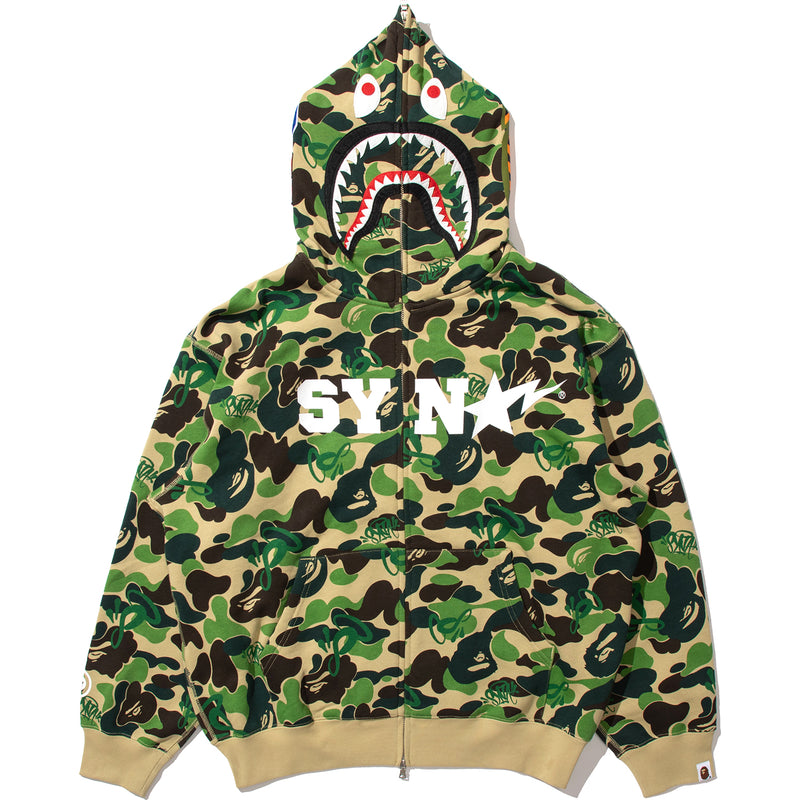 BAPE X SPOTIFY BY CENTRAL CEE CAMO SHARK FULL ZIP HOODIE MENS