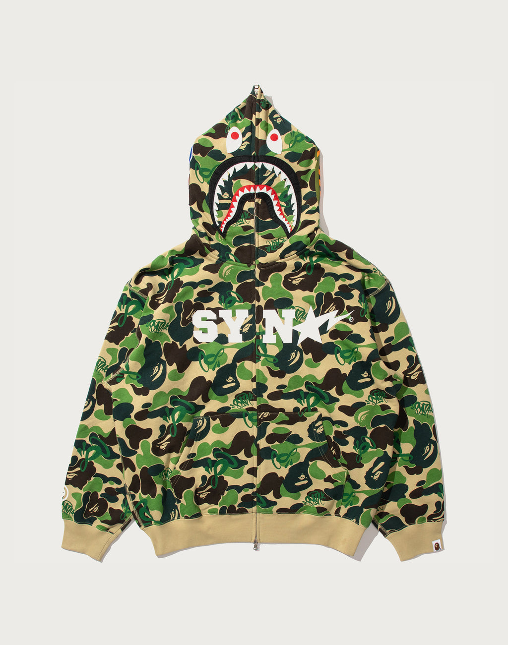 BAPE X SPOTIFY BY CENTRAL CEE CAMO SHARK FULL ZIP HOODIE MENS