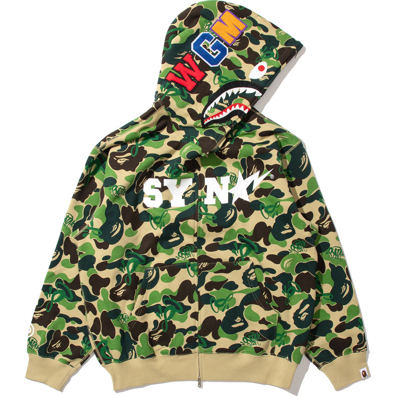BAPE X SPOTIFY BY CENTRAL CEE CAMO SHARK FULL ZIP HOODIE MENS