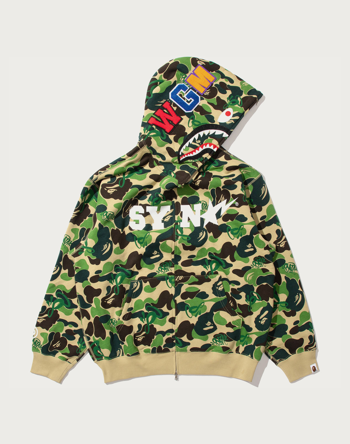 BAPE X SPOTIFY BY CENTRAL CEE CAMO SHARK FULL ZIP HOODIE MENS