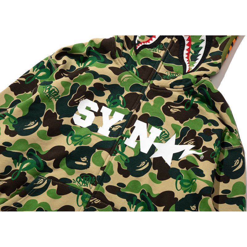 BAPE X SPOTIFY BY CENTRAL CEE CAMO SHARK FULL ZIP HOODIE MENS