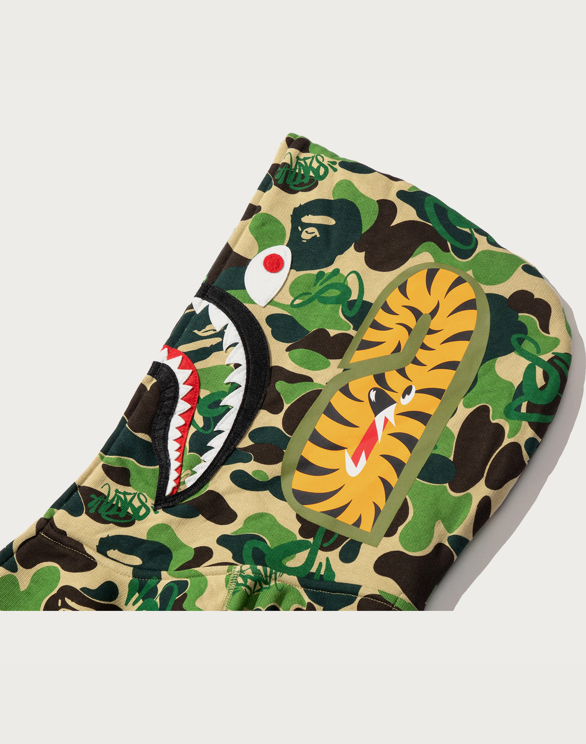 BAPE X SPOTIFY BY CENTRAL CEE CAMO SHARK FULL ZIP HOODIE MENS