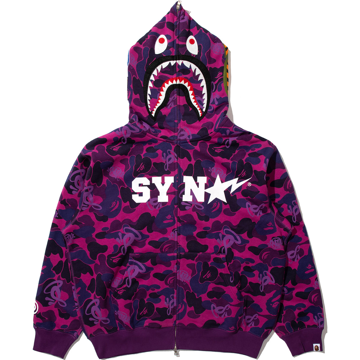 BAPE X SPOTIFY BY CENTRAL CEE CAMO SHARK FULL ZIP HOODIE MENS