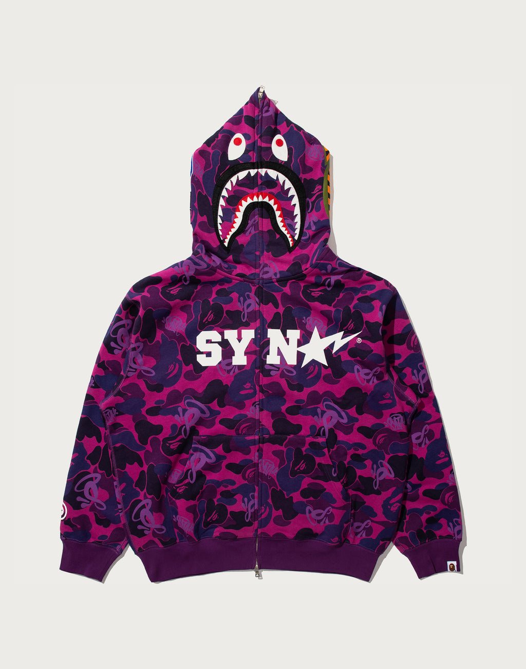 BAPE X SPOTIFY BY CENTRAL CEE CAMO SHARK FULL ZIP HOODIE MENS