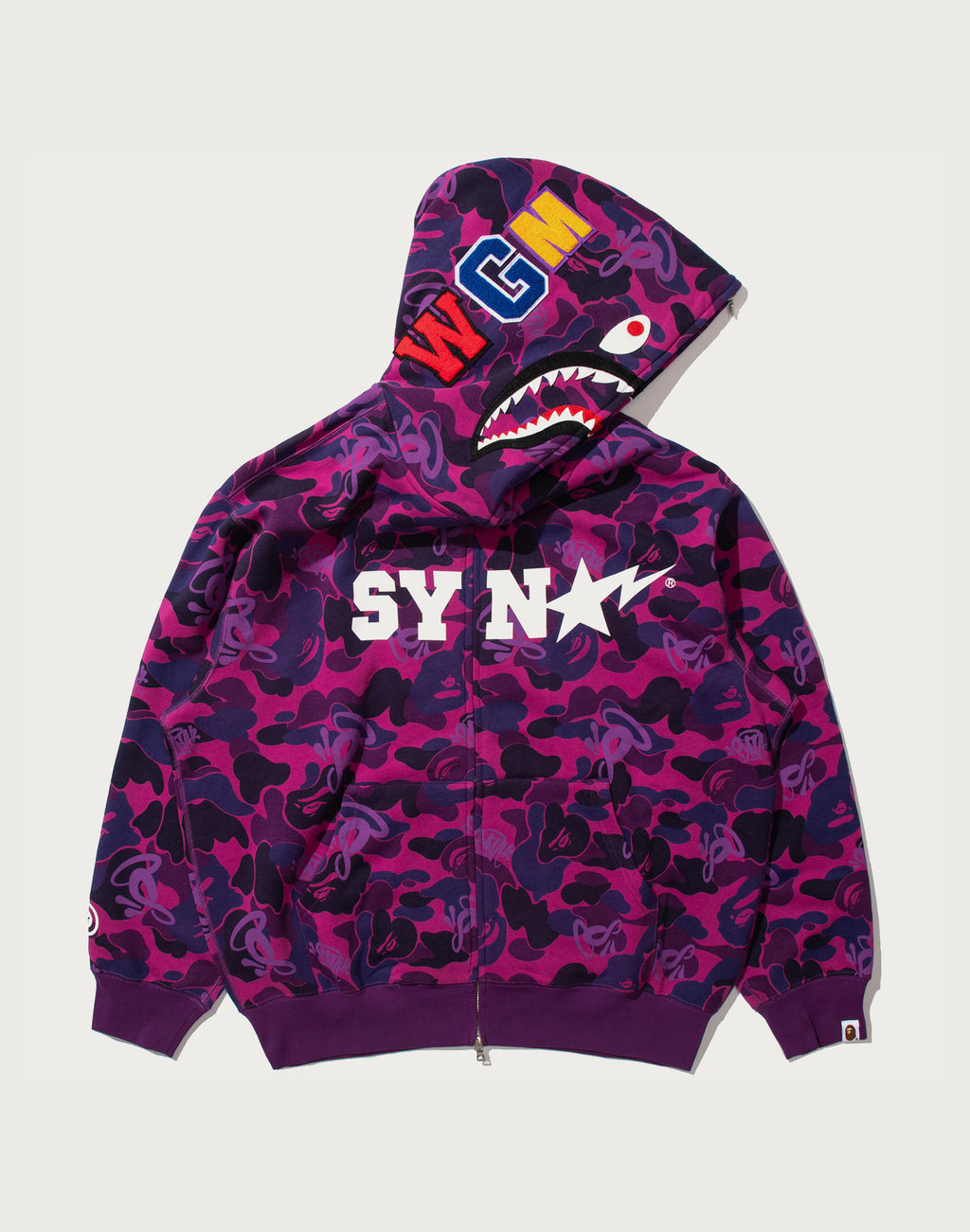 BAPE X SPOTIFY BY CENTRAL CEE CAMO SHARK FULL ZIP HOODIE MENS