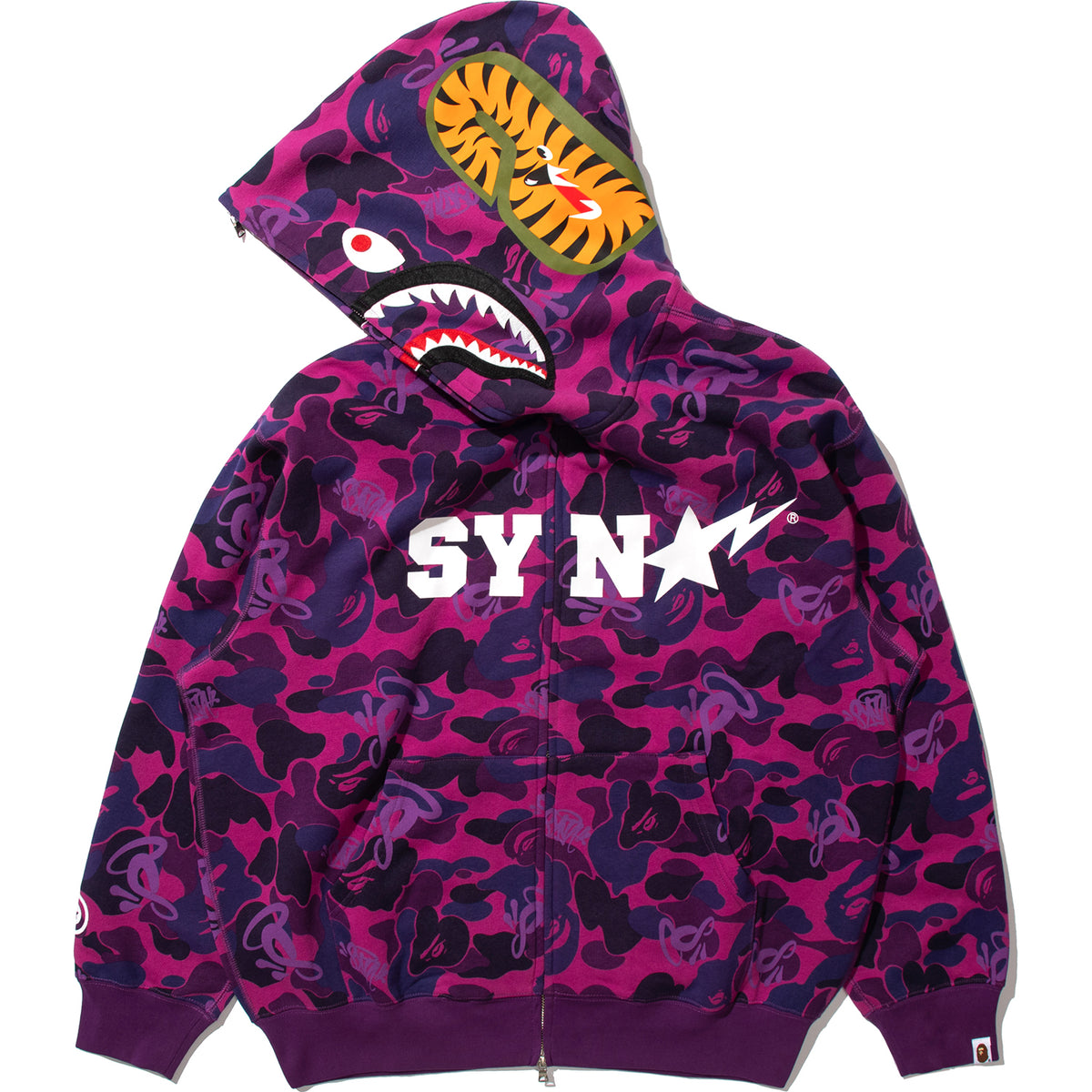 BAPE X SPOTIFY BY CENTRAL CEE CAMO SHARK FULL ZIP HOODIE MENS