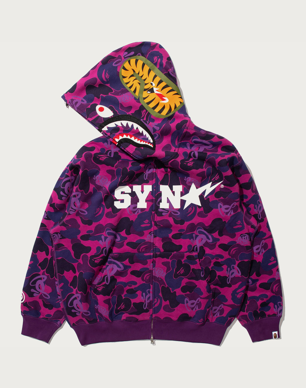 BAPE X SPOTIFY BY CENTRAL CEE CAMO SHARK FULL ZIP HOODIE MENS