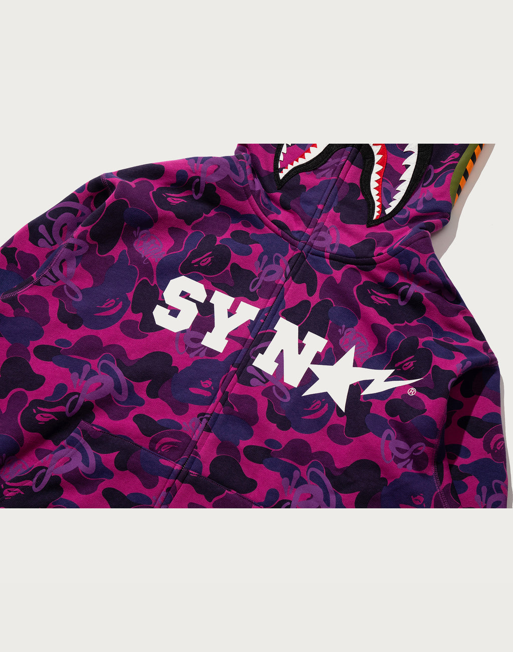 BAPE X SPOTIFY BY CENTRAL CEE CAMO SHARK FULL ZIP HOODIE MENS