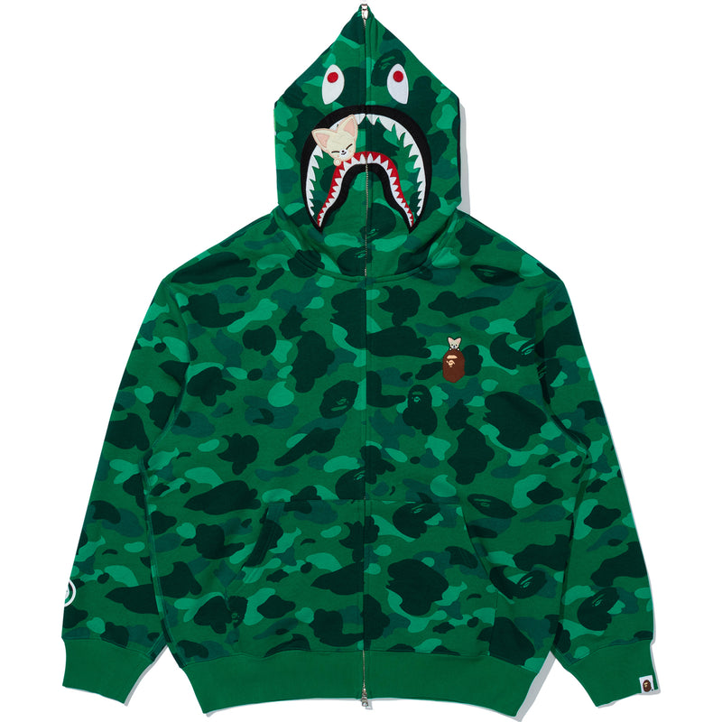 BAPE X STRAYKIDS FOXI.NY SHARK FULL ZIP HOODIE MENS