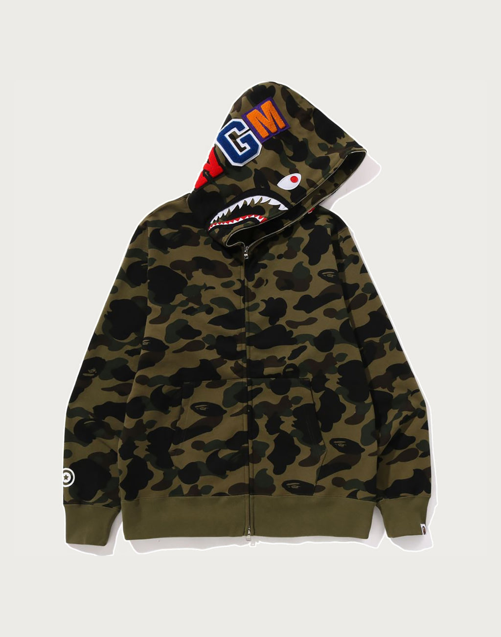 1ST CAMO SHARK FULL ZIP HOODIE MENS