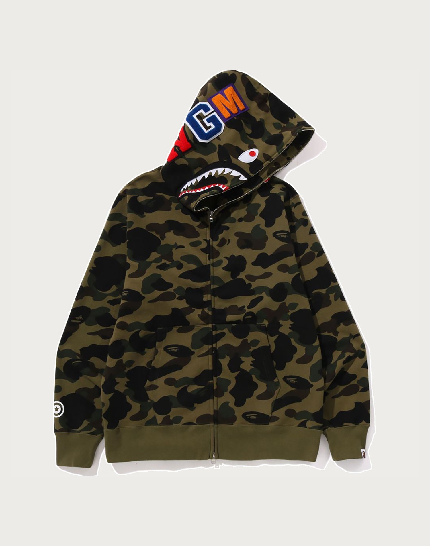 1ST CAMO SHARK FULL ZIP HOODIE MENS