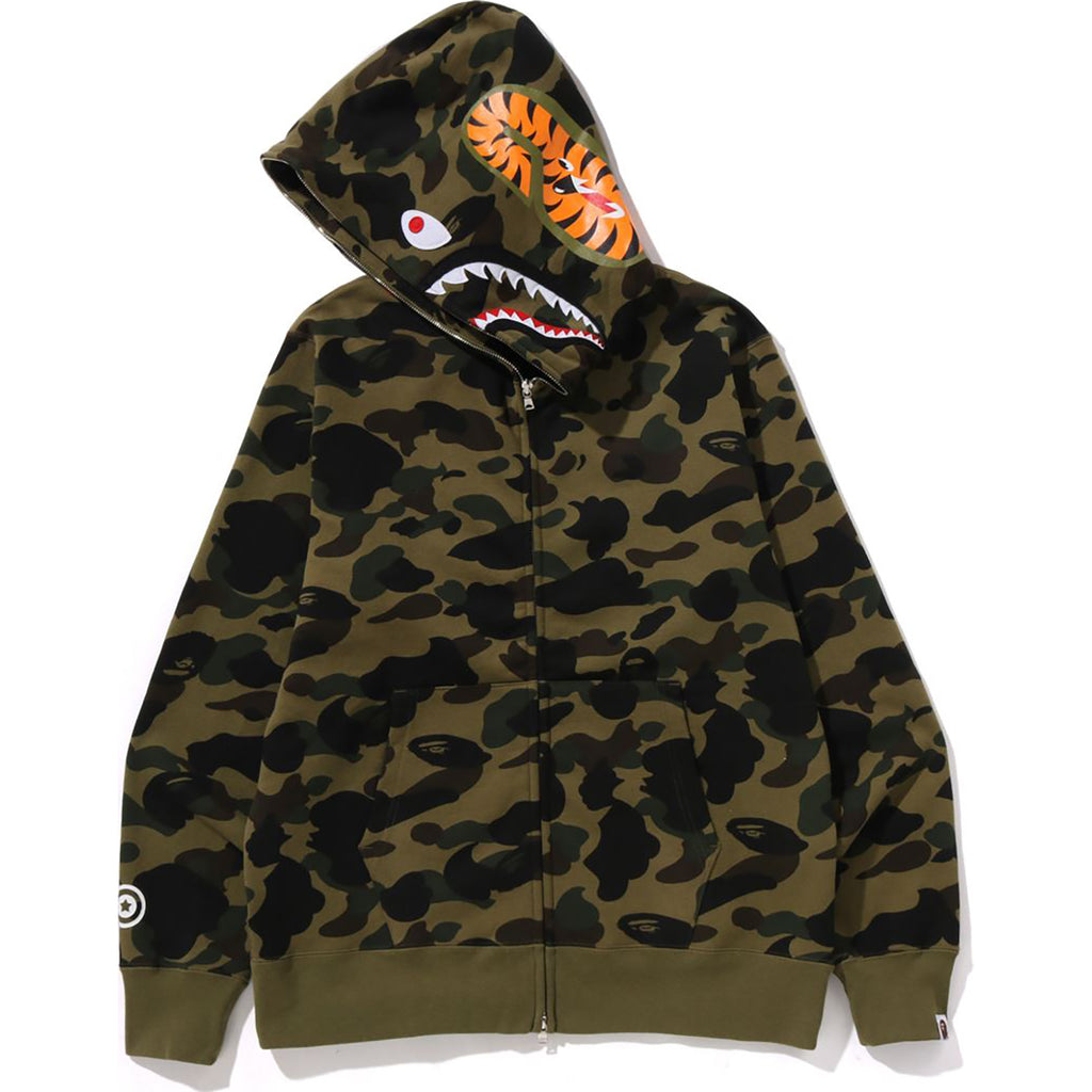 1ST CAMO SHARK FULL ZIP HOODIE MENS