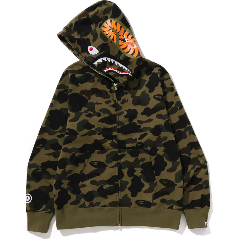 1ST CAMO SHARK FULL ZIP HOODIE MENS