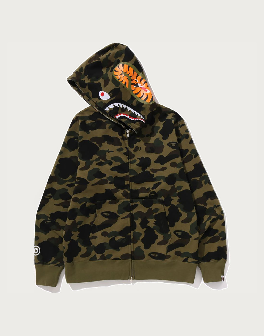 1ST CAMO SHARK FULL ZIP HOODIE MENS