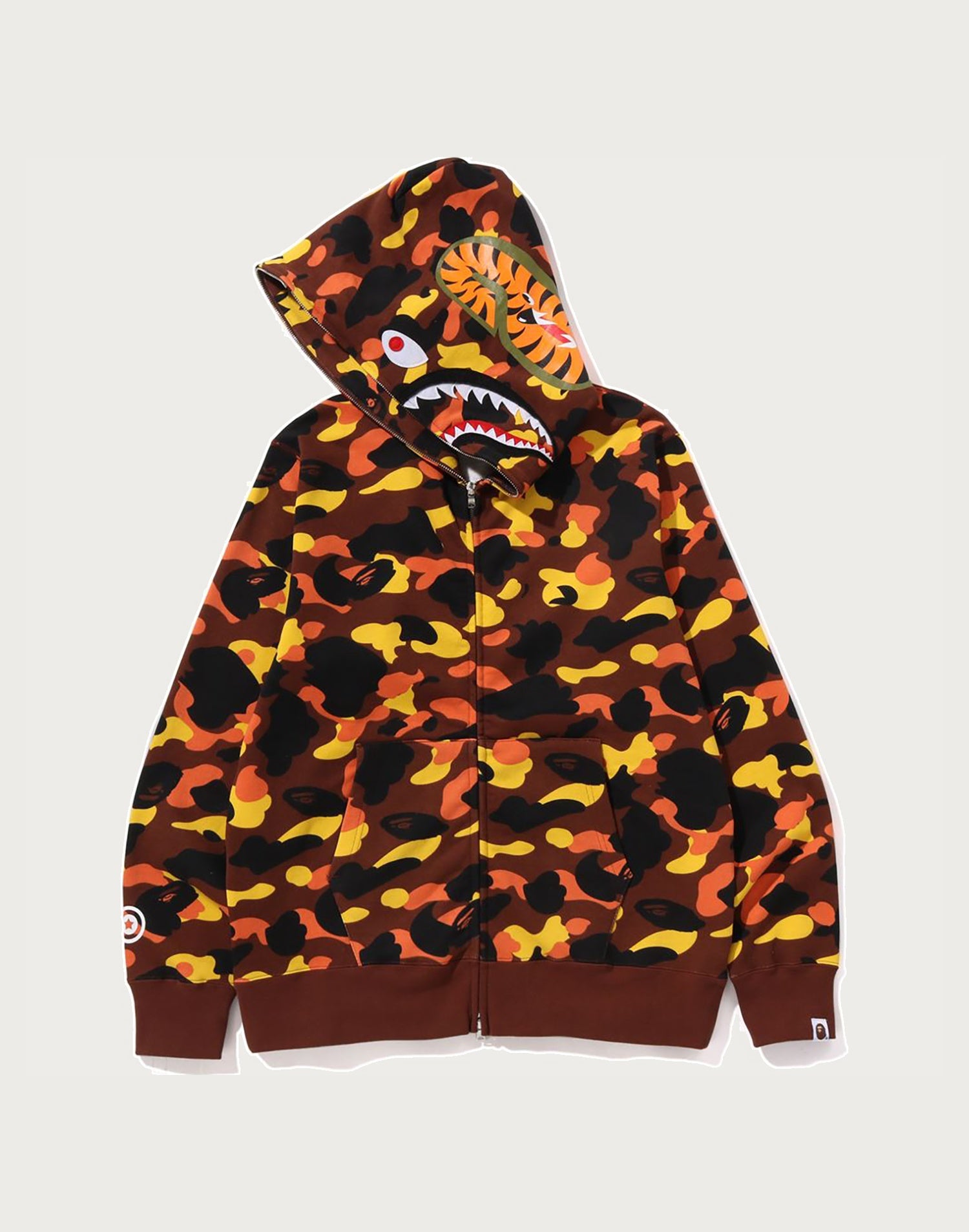 1ST CAMO SHARK FULL ZIP HOODIE MENS