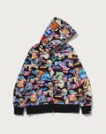 ART CAMO SHARK FULL ZIP HOODIE MENS