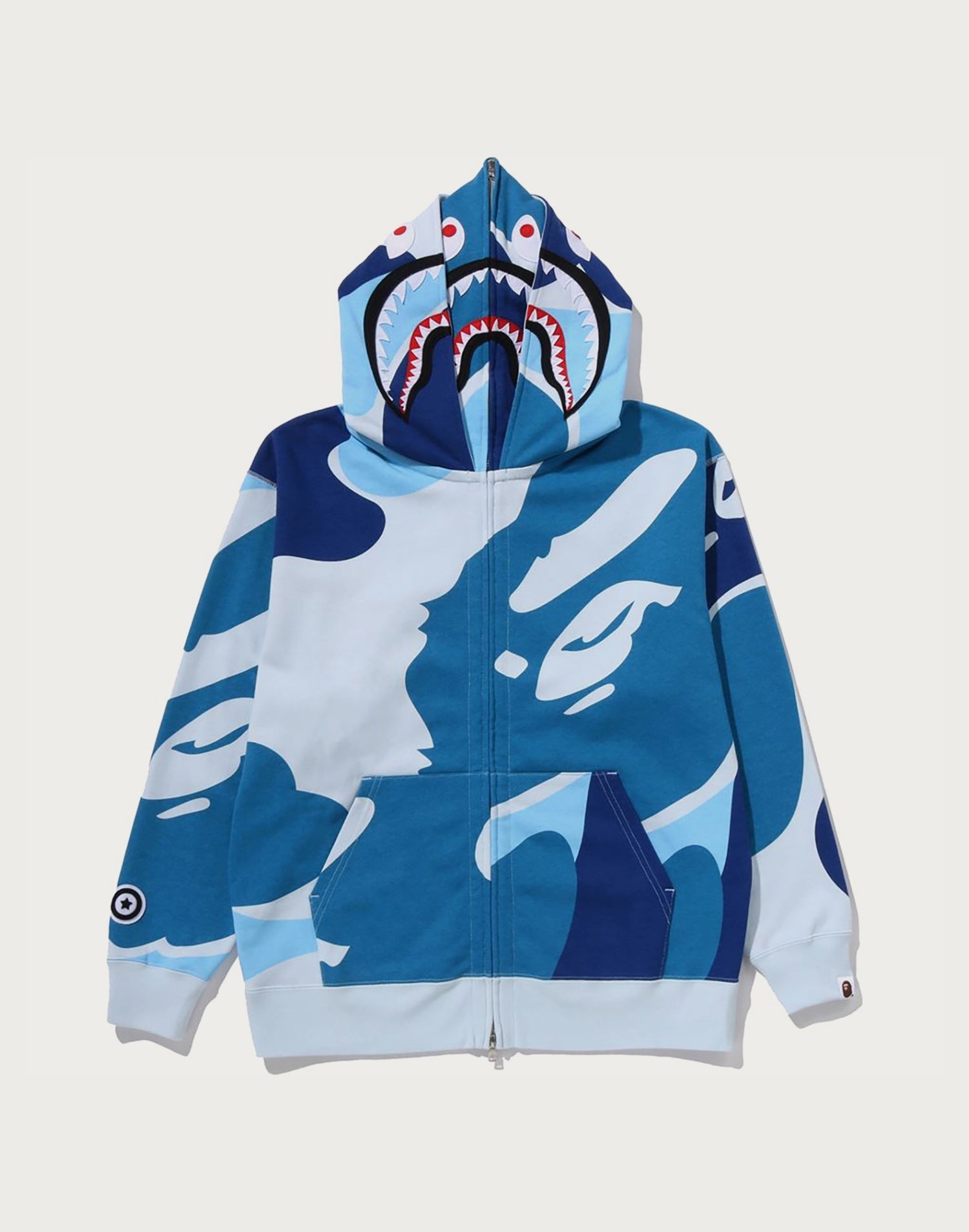 MEGA ABC CAMO DOUBLE SHARK RELAXED FIT FULL ZIP HOODIE MENS