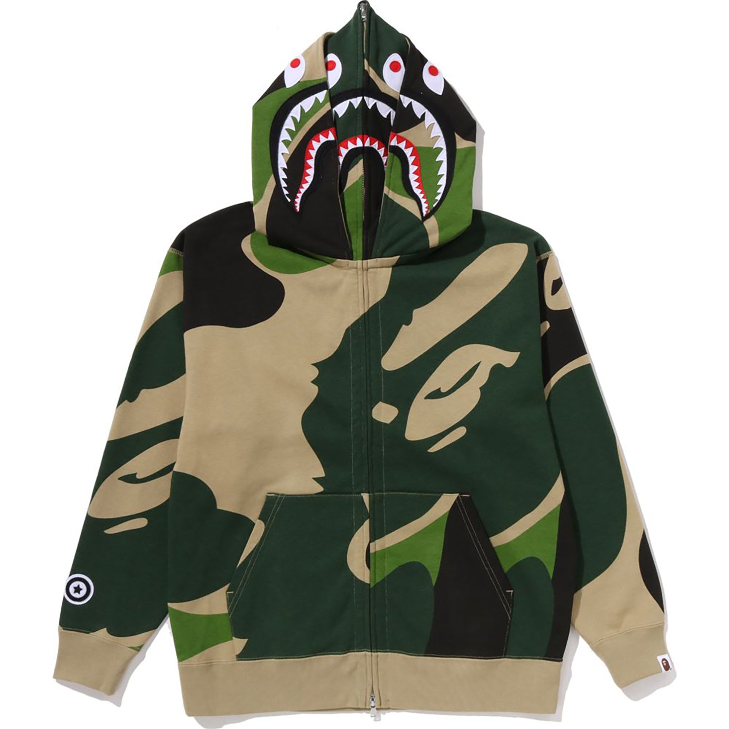 MEGA ABC CAMO DOUBLE SHARK RELAXED FIT FULL ZIP HOODIE MENS – us