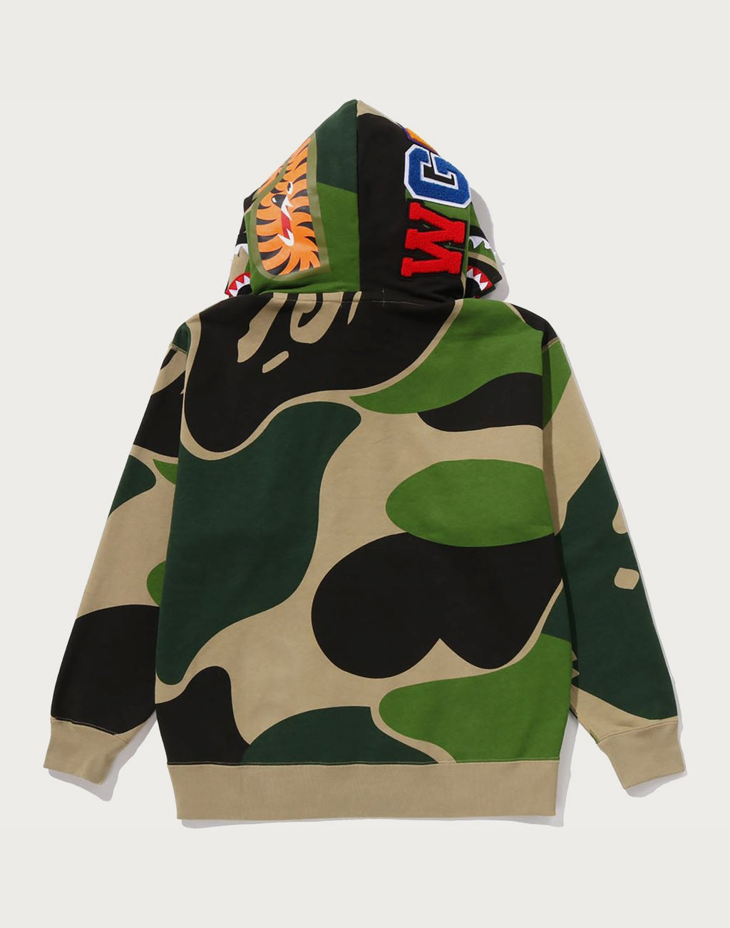 MEGA ABC CAMO DOUBLE SHARK RELAXED FIT FULL ZIP HOODIE MENS