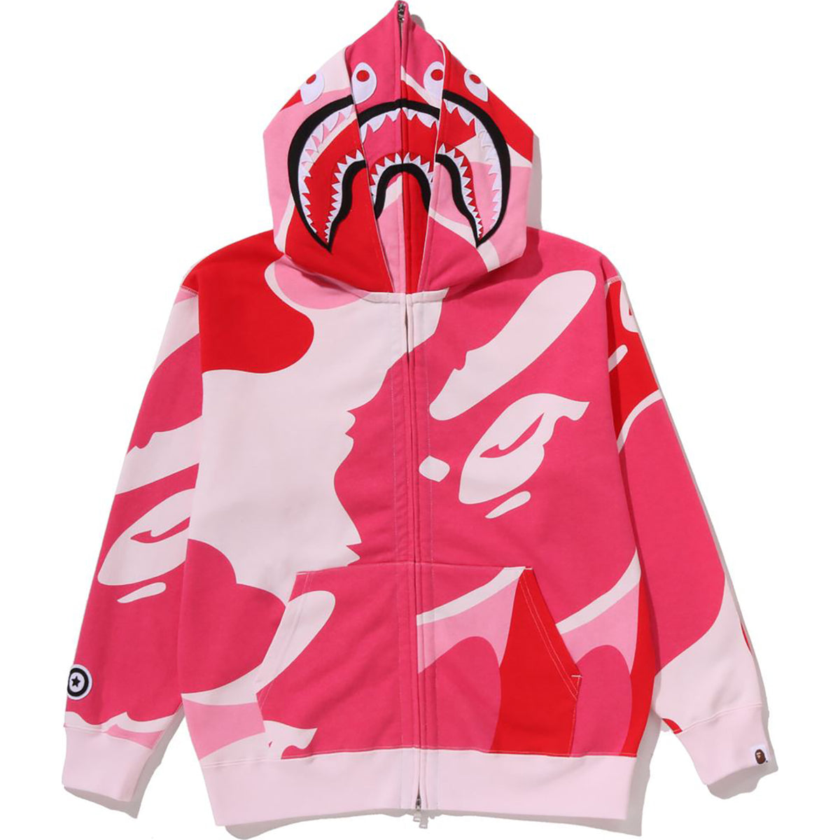 MEGA ABC CAMO DOUBLE SHARK RELAXED FIT FULL ZIP HOODIE MENS