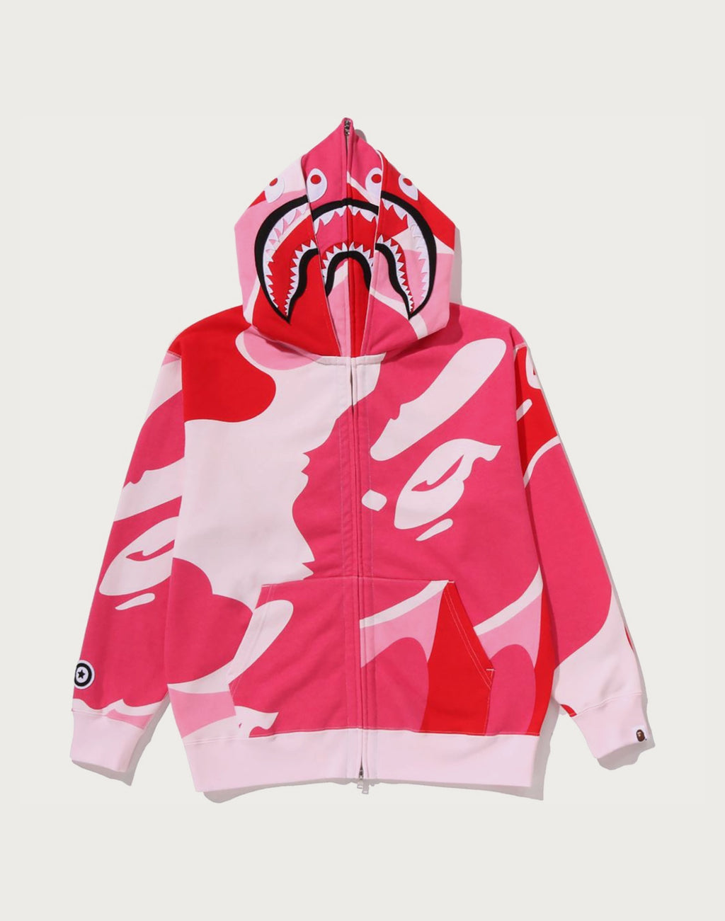 MEGA ABC CAMO DOUBLE SHARK RELAXED FIT FULL ZIP HOODIE MENS