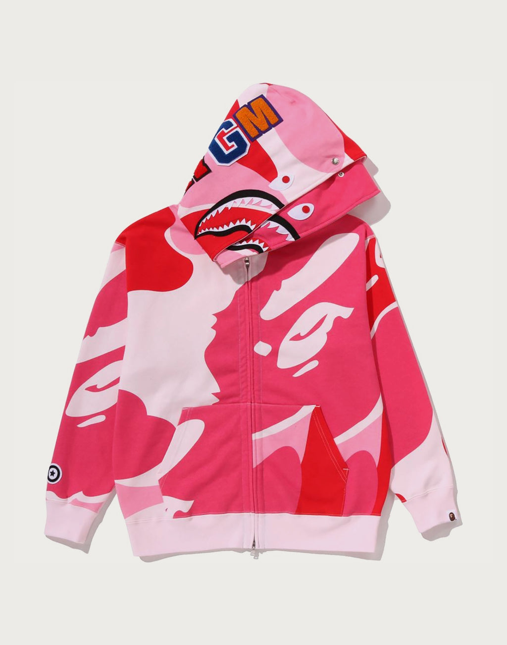 MEGA ABC CAMO DOUBLE SHARK RELAXED FIT FULL ZIP HOODIE MENS
