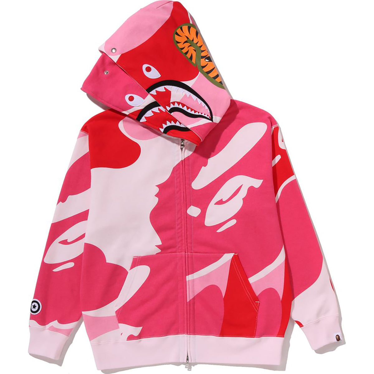 MEGA ABC CAMO DOUBLE SHARK RELAXED FIT FULL ZIP HOODIE MENS