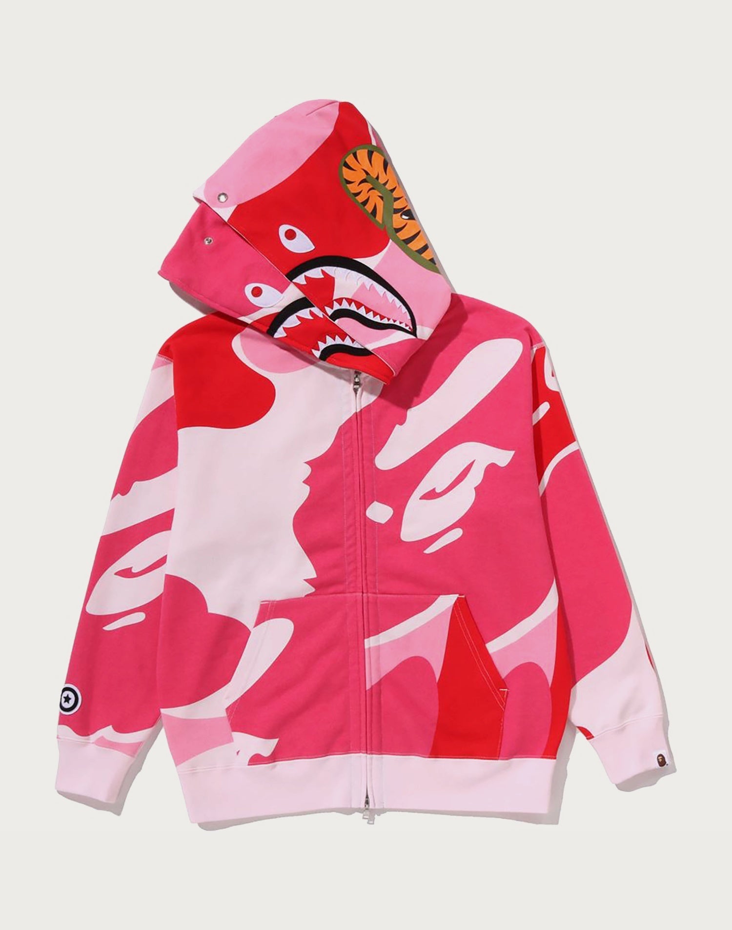 MEGA ABC CAMO DOUBLE SHARK RELAXED FIT FULL ZIP HOODIE MENS