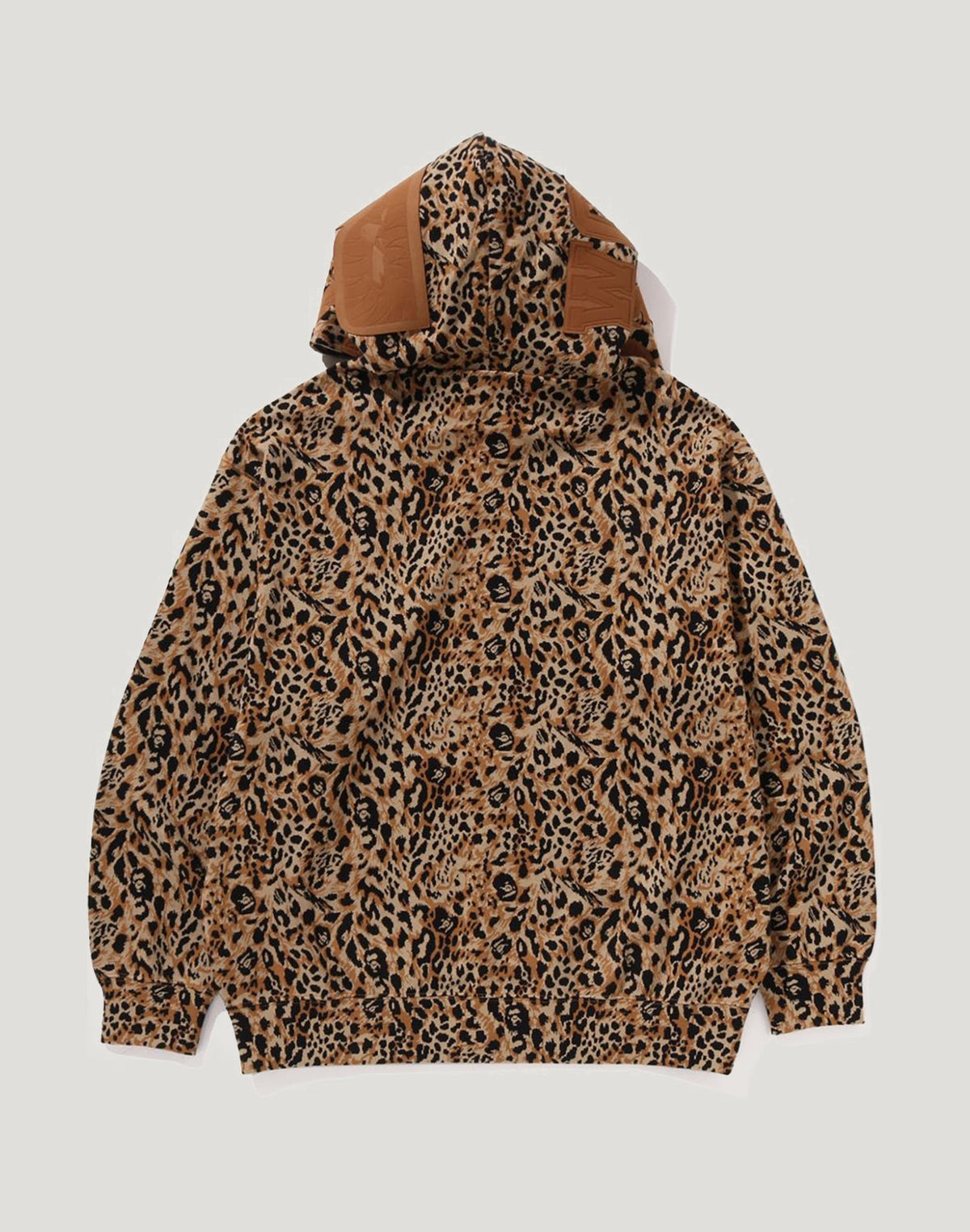 WILD LEOPARD PATTERN SHARK RELAXED FIT FULL ZIP HOODIE MENS