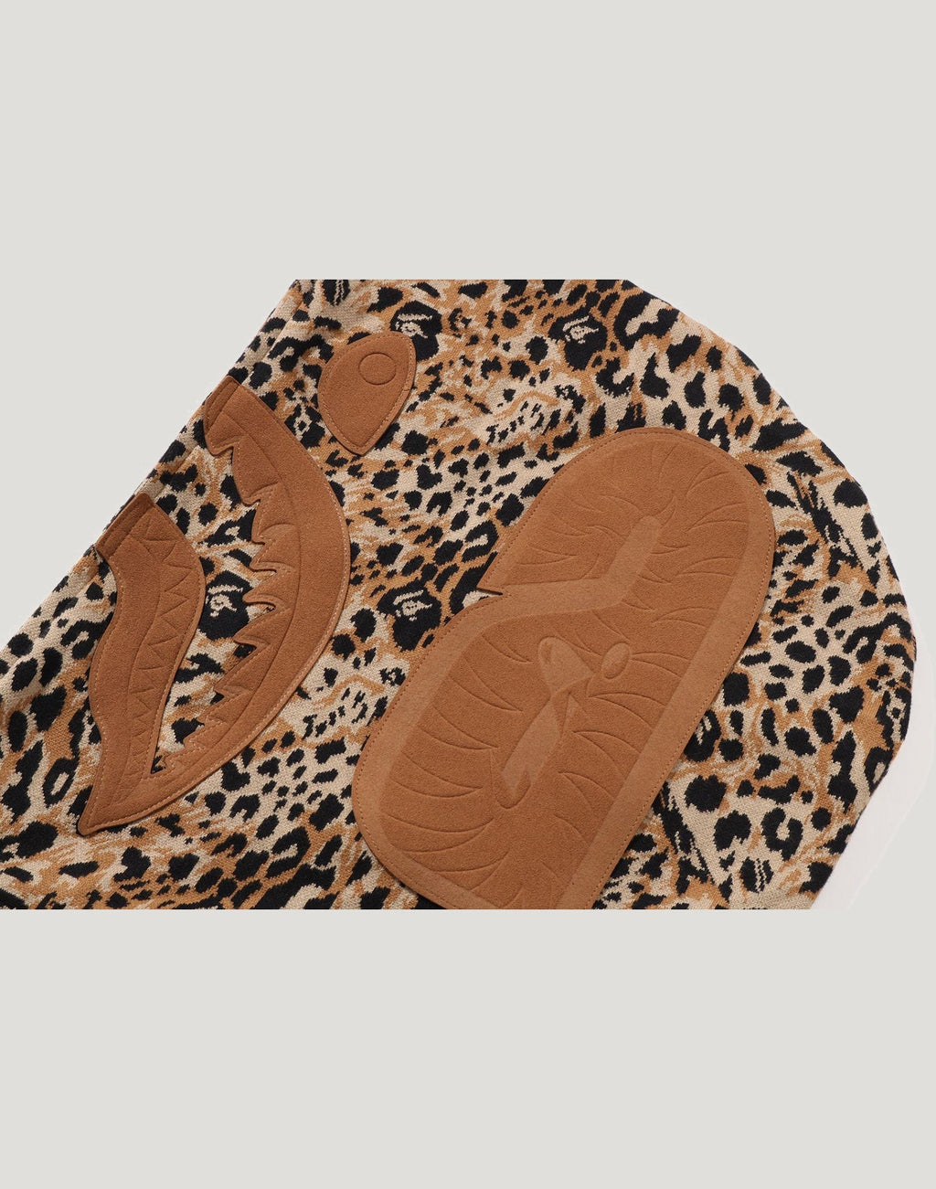 WILD LEOPARD PATTERN SHARK RELAXED FIT FULL ZIP HOODIE MENS