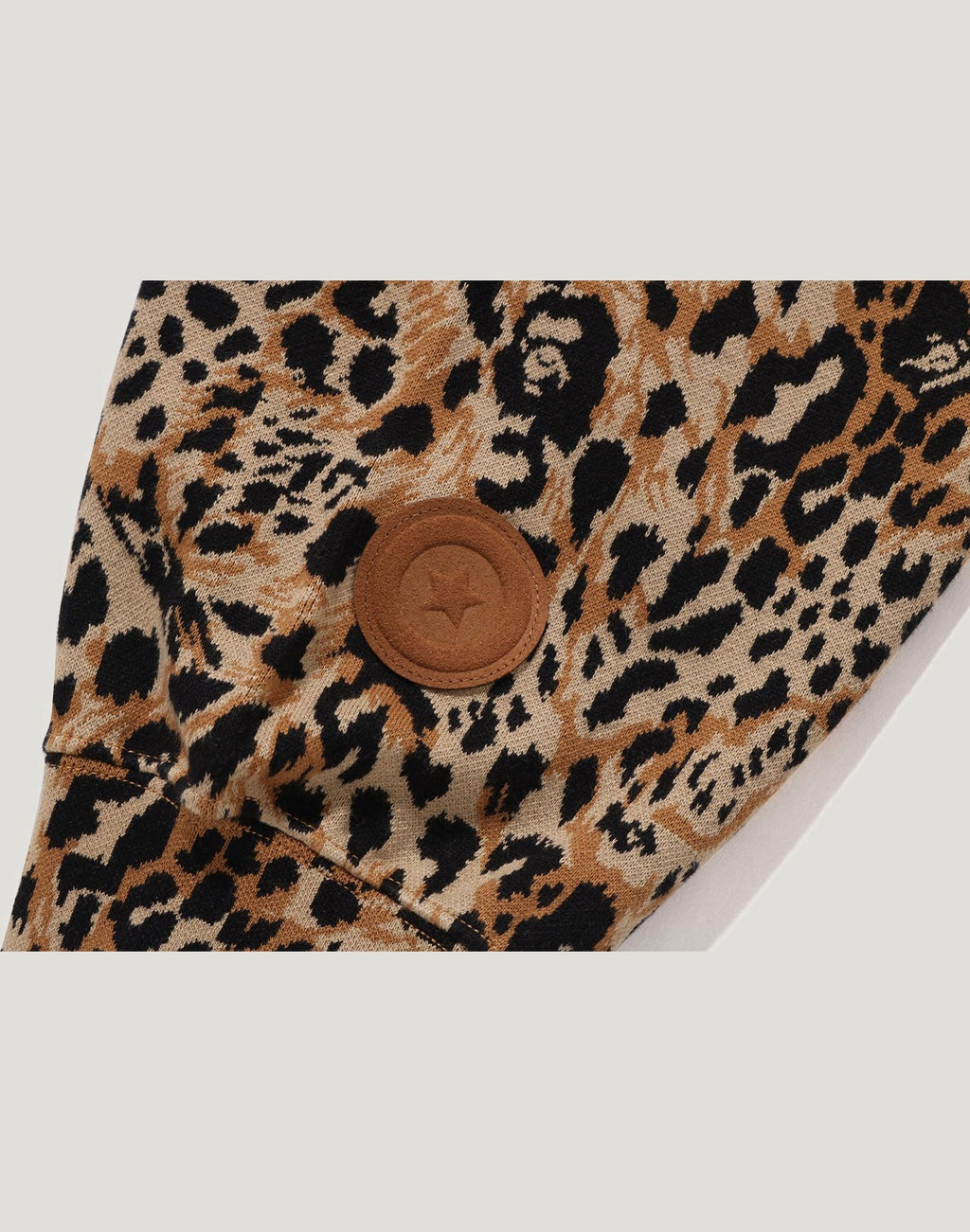 WILD LEOPARD PATTERN SHARK RELAXED FIT FULL ZIP HOODIE MENS