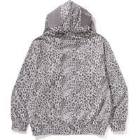 WILD LEOPARD PATTERN SHARK RELAXED FIT FULL ZIP HOODIE MENS