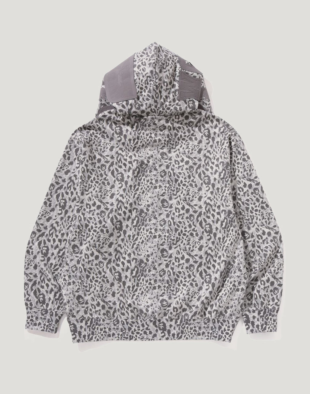 WILD LEOPARD PATTERN SHARK RELAXED FIT FULL ZIP HOODIE MENS