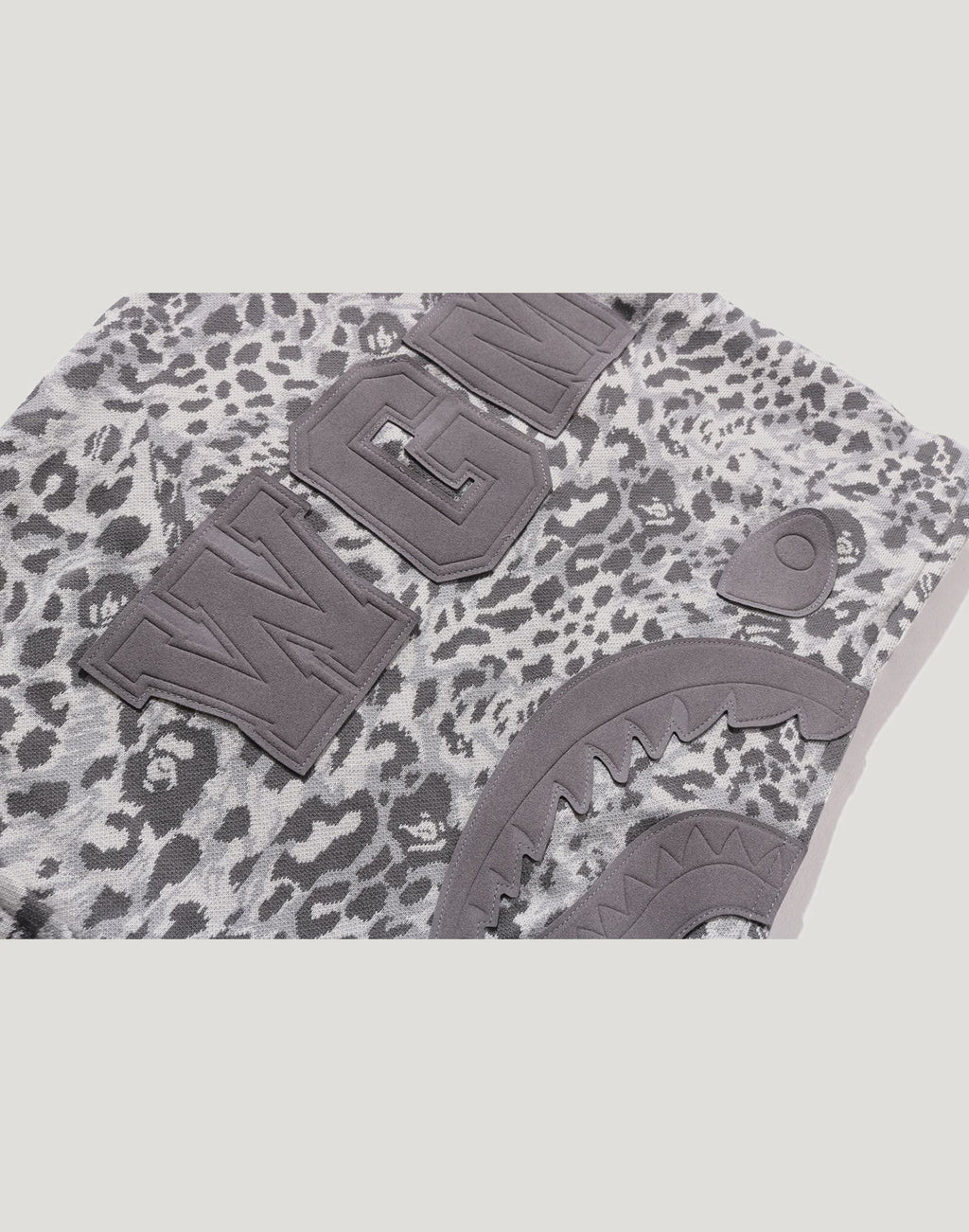 WILD LEOPARD PATTERN SHARK RELAXED FIT FULL ZIP HOODIE MENS