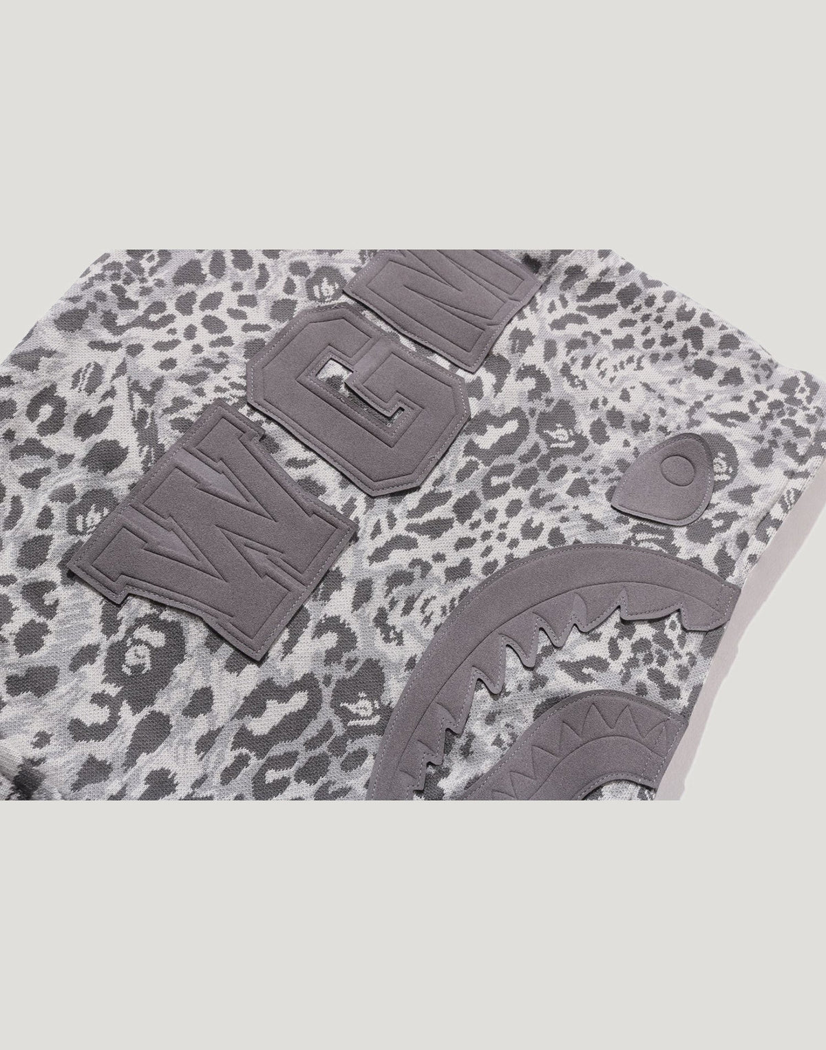 WILD LEOPARD PATTERN SHARK RELAXED FIT FULL ZIP HOODIE MENS