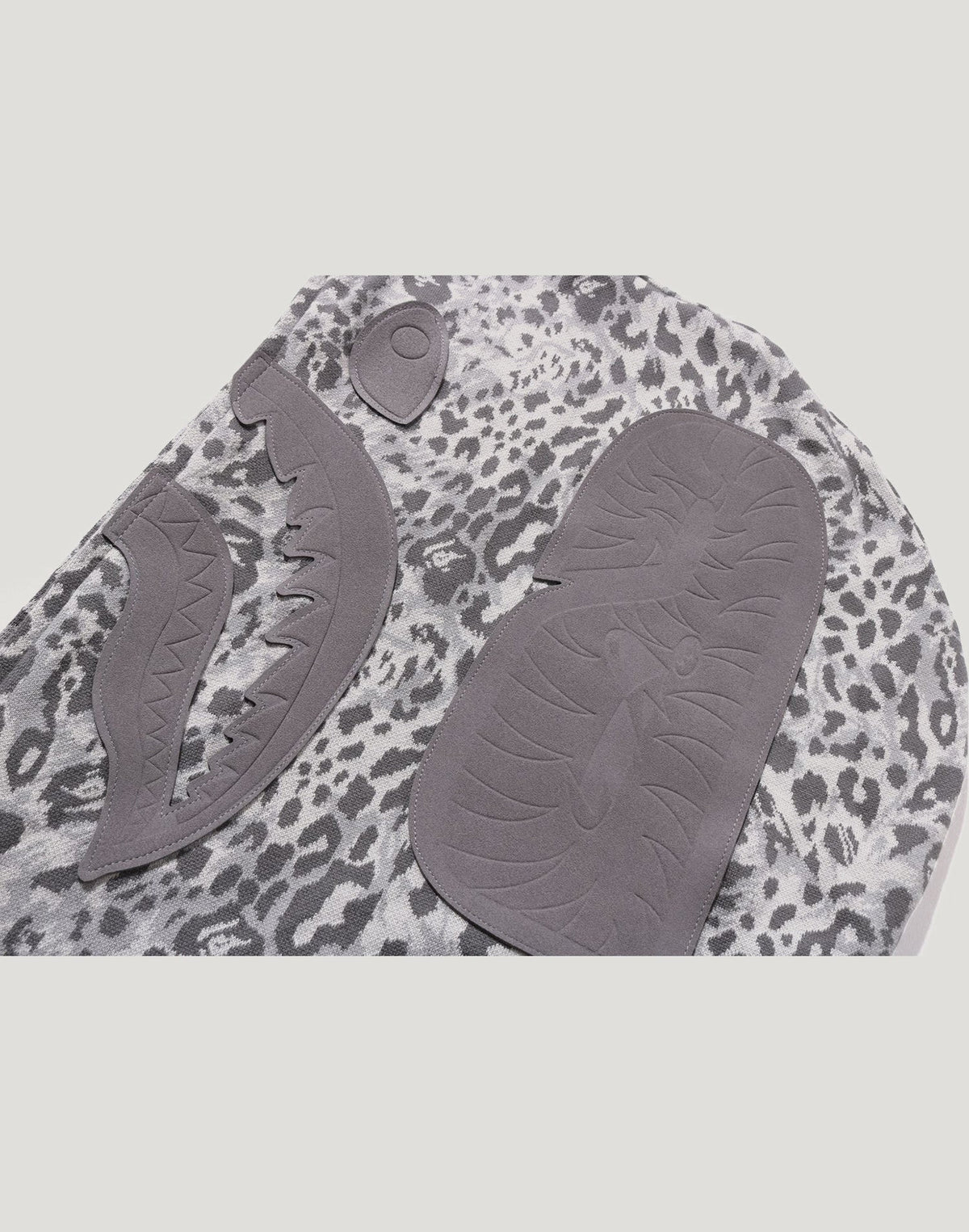 WILD LEOPARD PATTERN SHARK RELAXED FIT FULL ZIP HOODIE MENS
