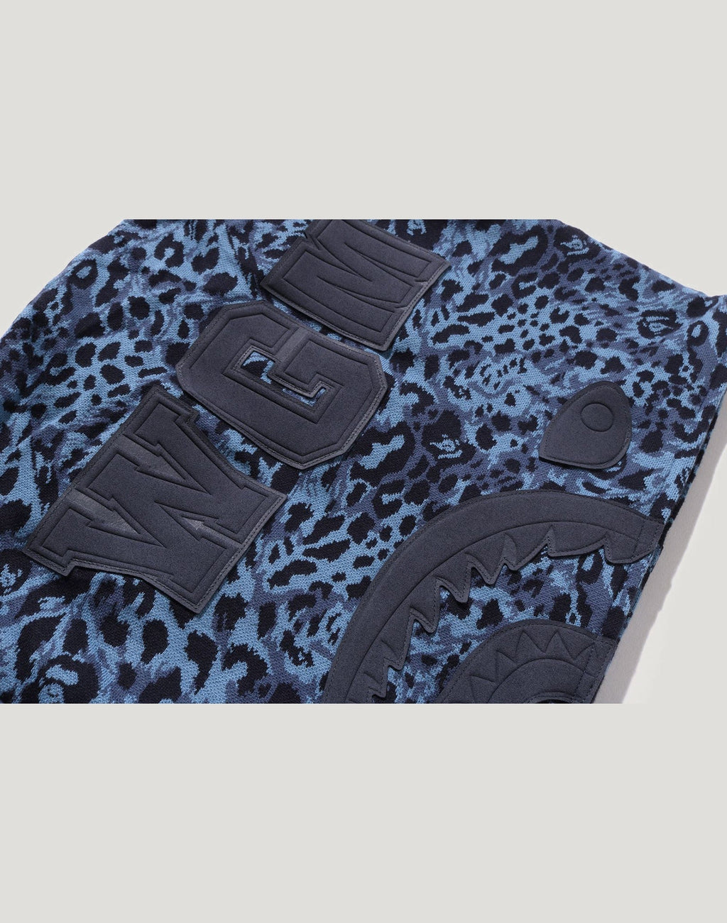 WILD LEOPARD PATTERN SHARK RELAXED FIT FULL ZIP HOODIE MENS