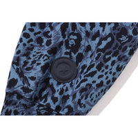 WILD LEOPARD PATTERN SHARK RELAXED FIT FULL ZIP HOODIE MENS