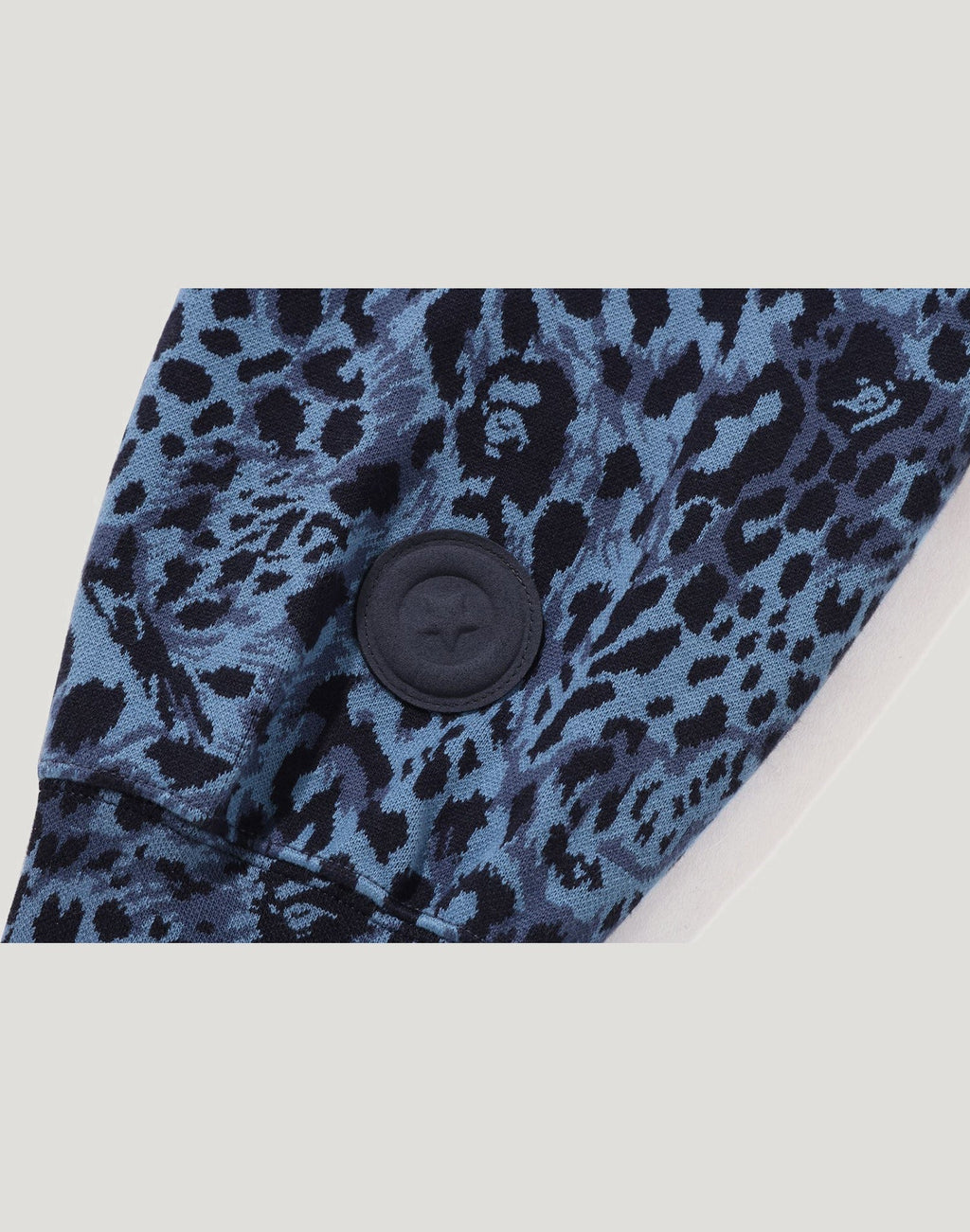 WILD LEOPARD PATTERN SHARK RELAXED FIT FULL ZIP HOODIE MENS