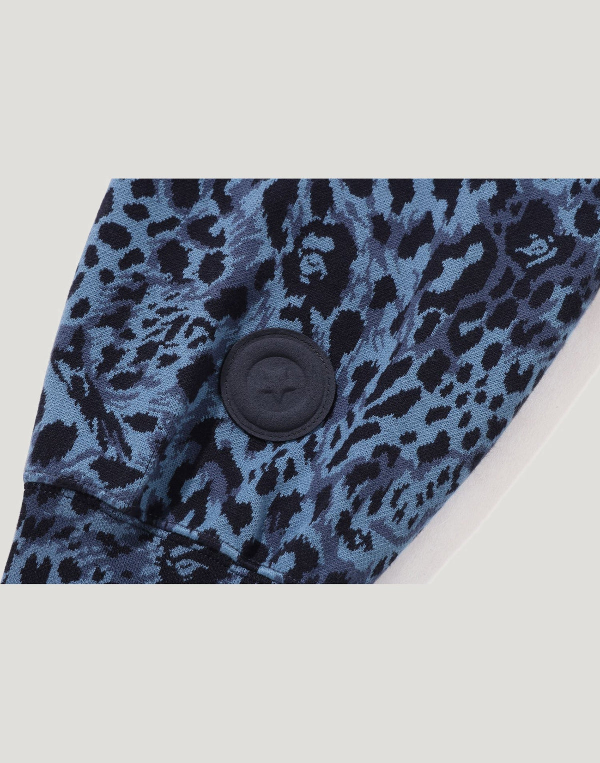 WILD LEOPARD PATTERN SHARK RELAXED FIT FULL ZIP HOODIE MENS