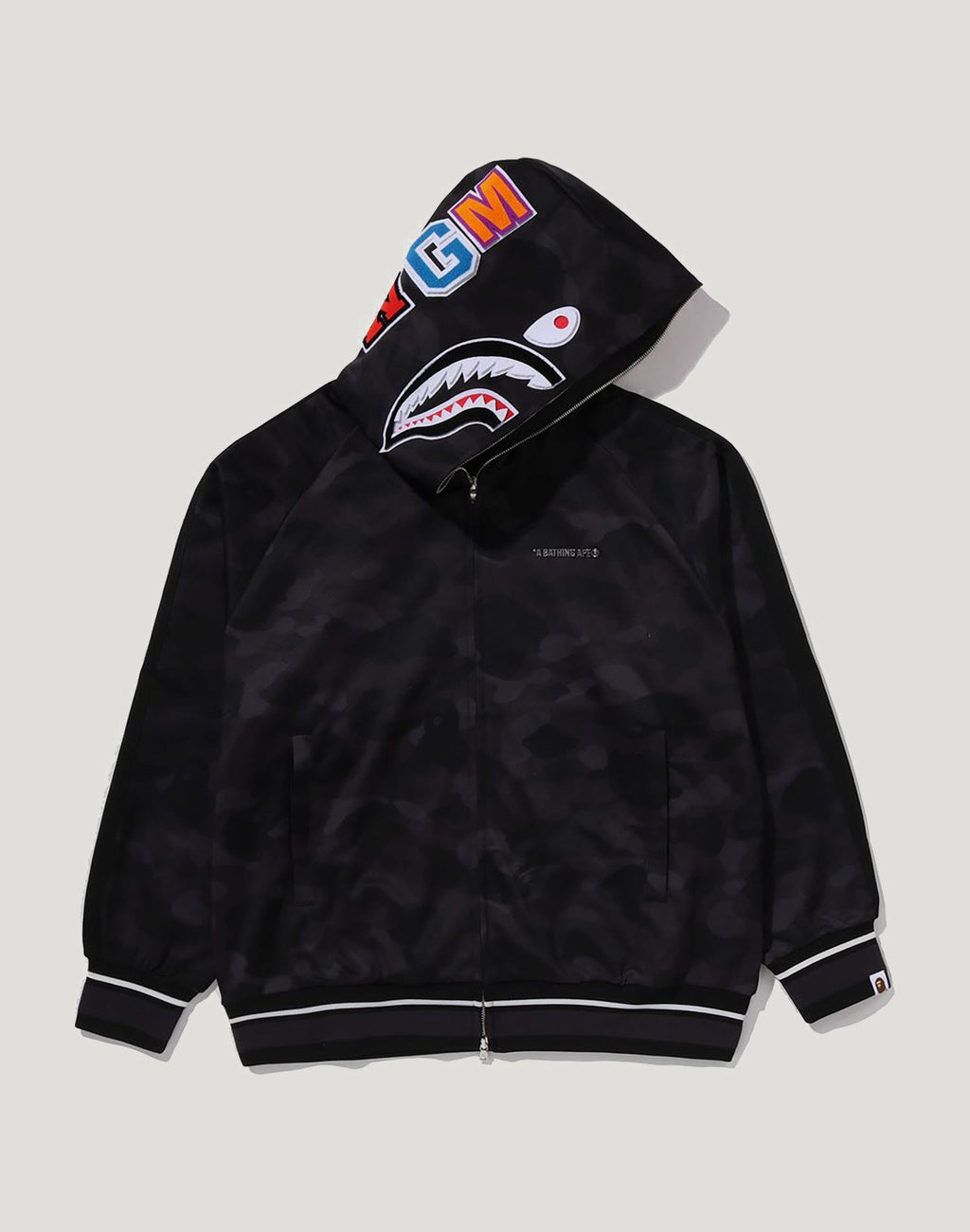 COLOR CAMO SHARK RELAXED FIT HOODIE TRACK JACKET MENS