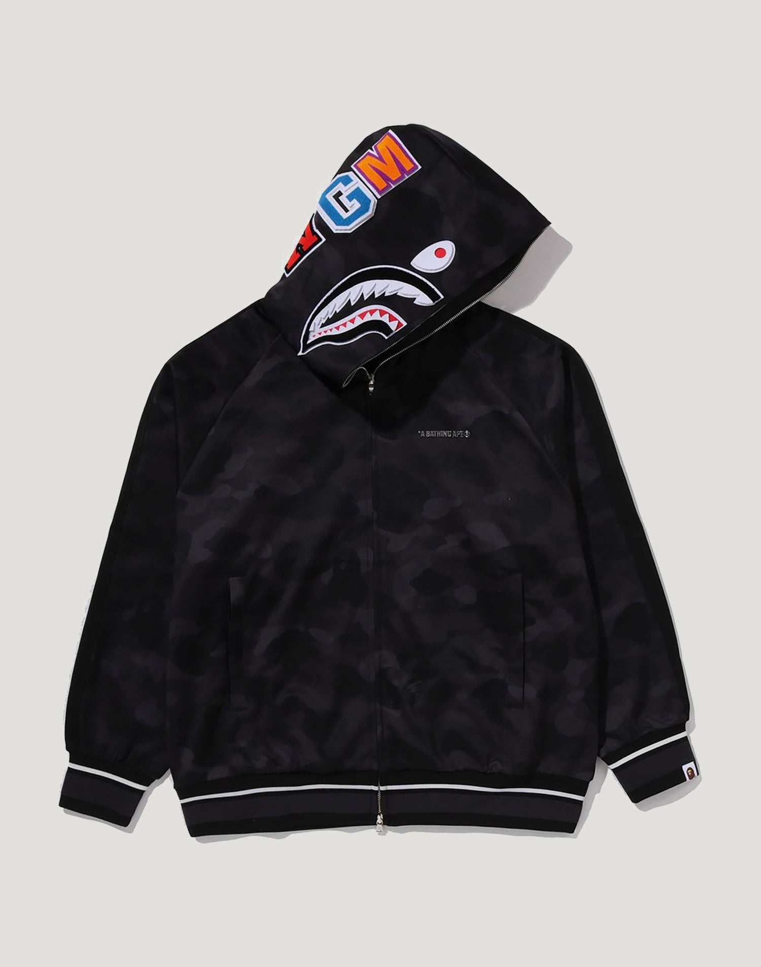 COLOR CAMO SHARK RELAXED FIT HOODIE TRACK JACKET MENS