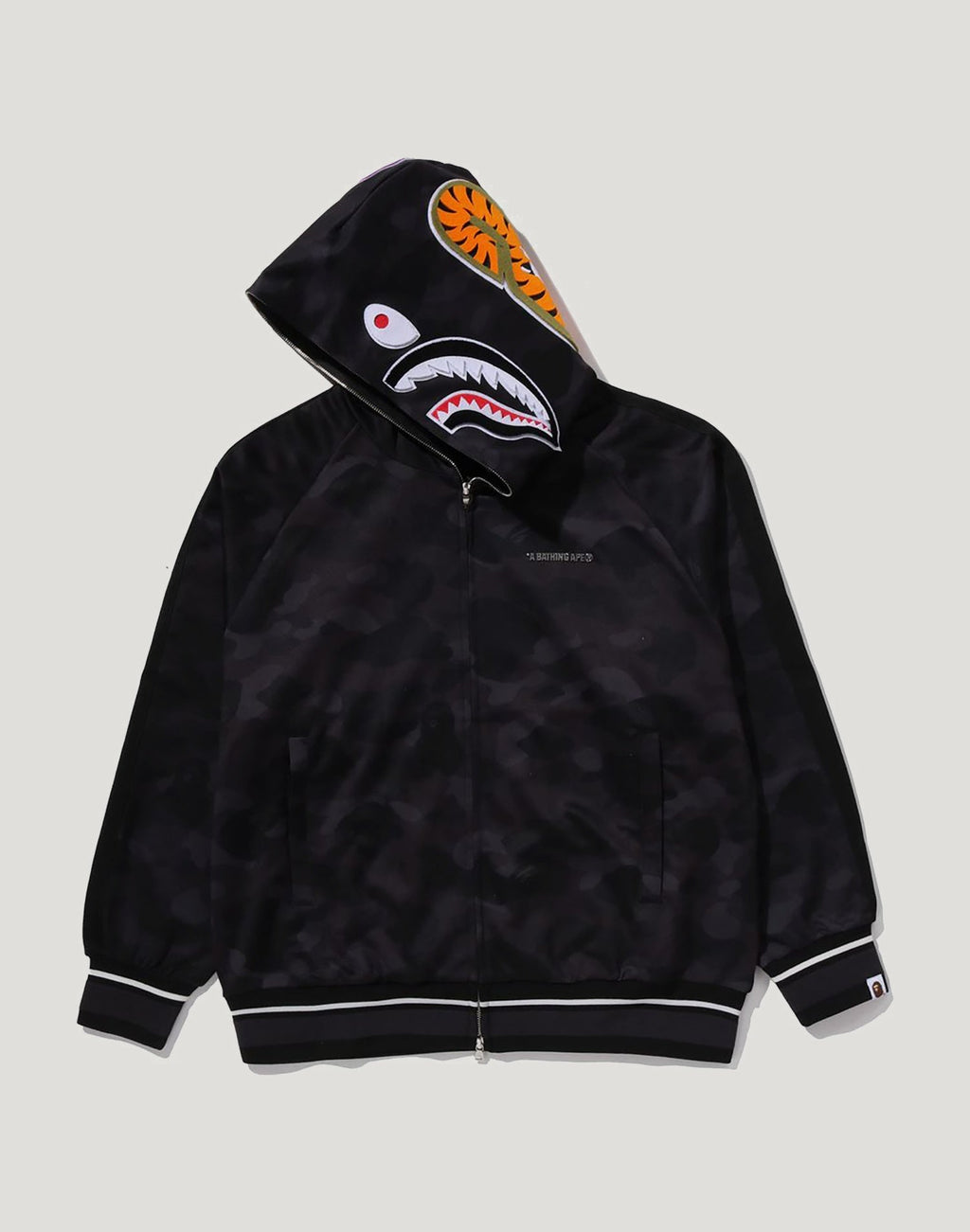 COLOR CAMO SHARK RELAXED FIT HOODIE TRACK JACKET MENS