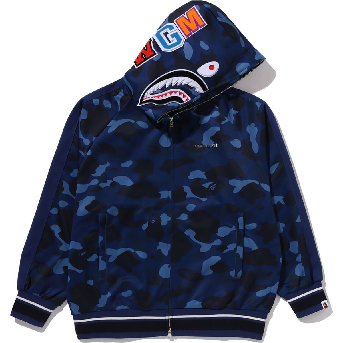 COLOR CAMO SHARK RELAXED FIT HOODIE TRACK JACKET MENS