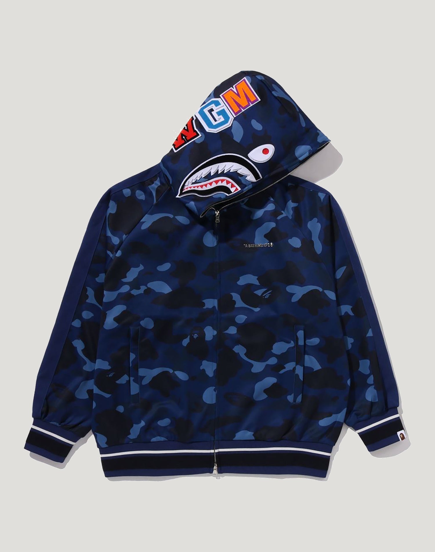 COLOR CAMO SHARK RELAXED FIT HOODIE TRACK JACKET MENS