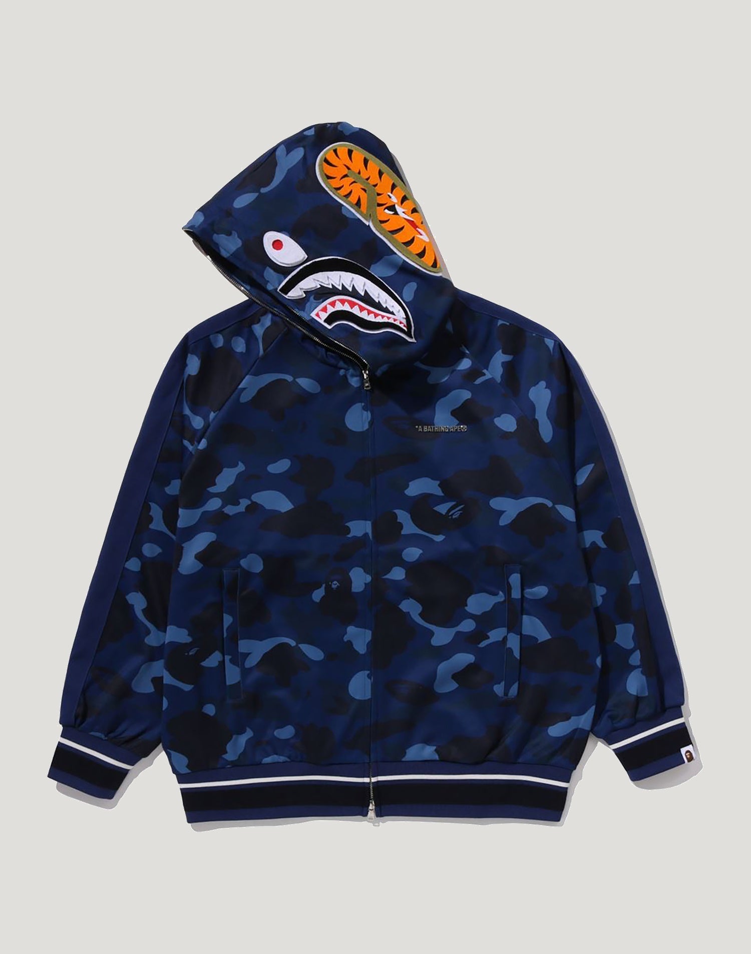 COLOR CAMO SHARK RELAXED FIT HOODIE TRACK JACKET MENS