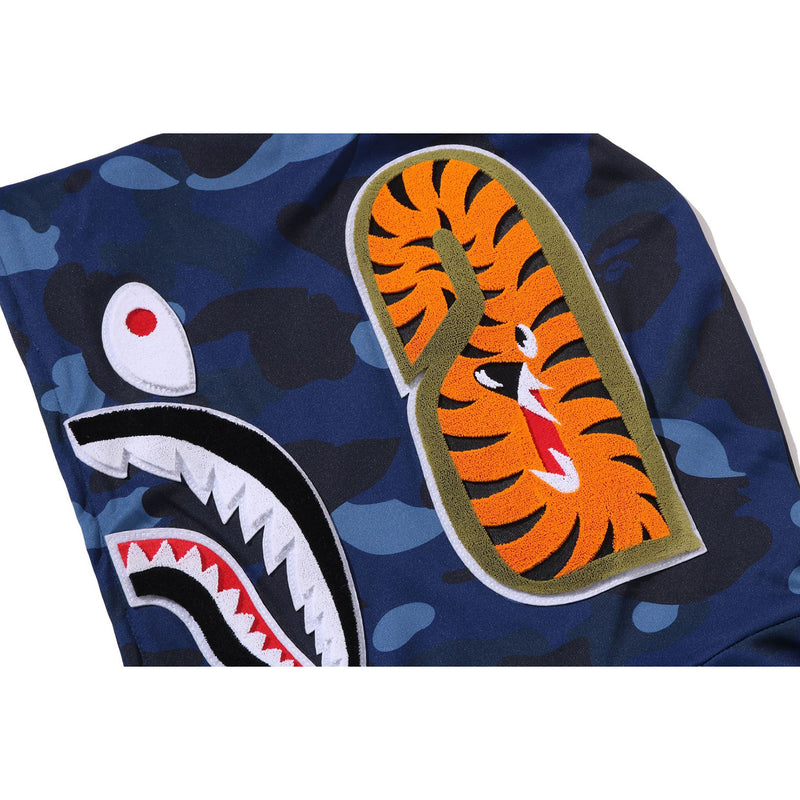 COLOR CAMO SHARK RELAXED FIT HOODIE TRACK JACKET MENS