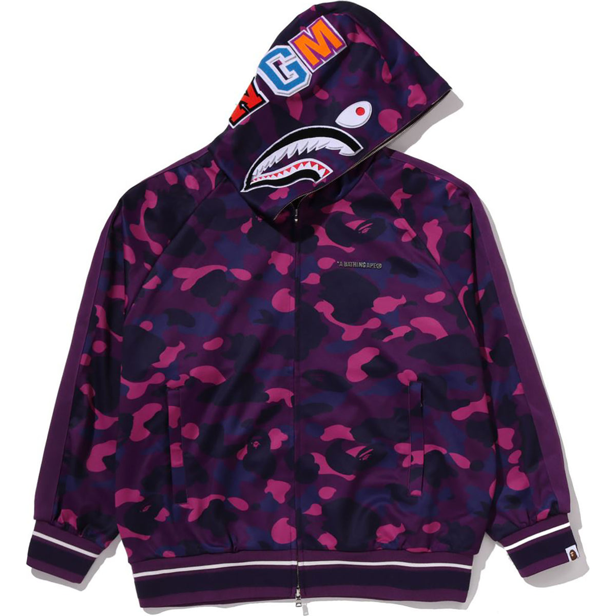 COLOR CAMO SHARK RELAXED FIT HOODIE TRACK JACKET MENS