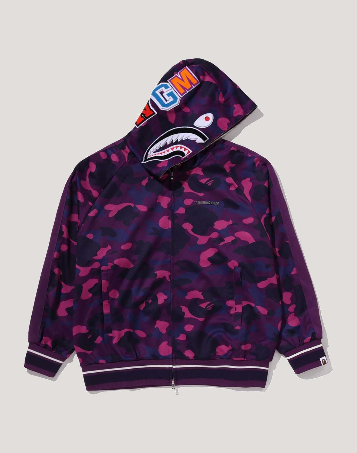 COLOR CAMO SHARK RELAXED FIT HOODIE TRACK JACKET MENS